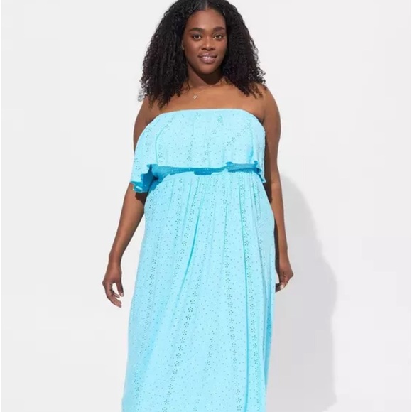 Torrid Sky Blue Eyelet Dress - Picture 2 of 4